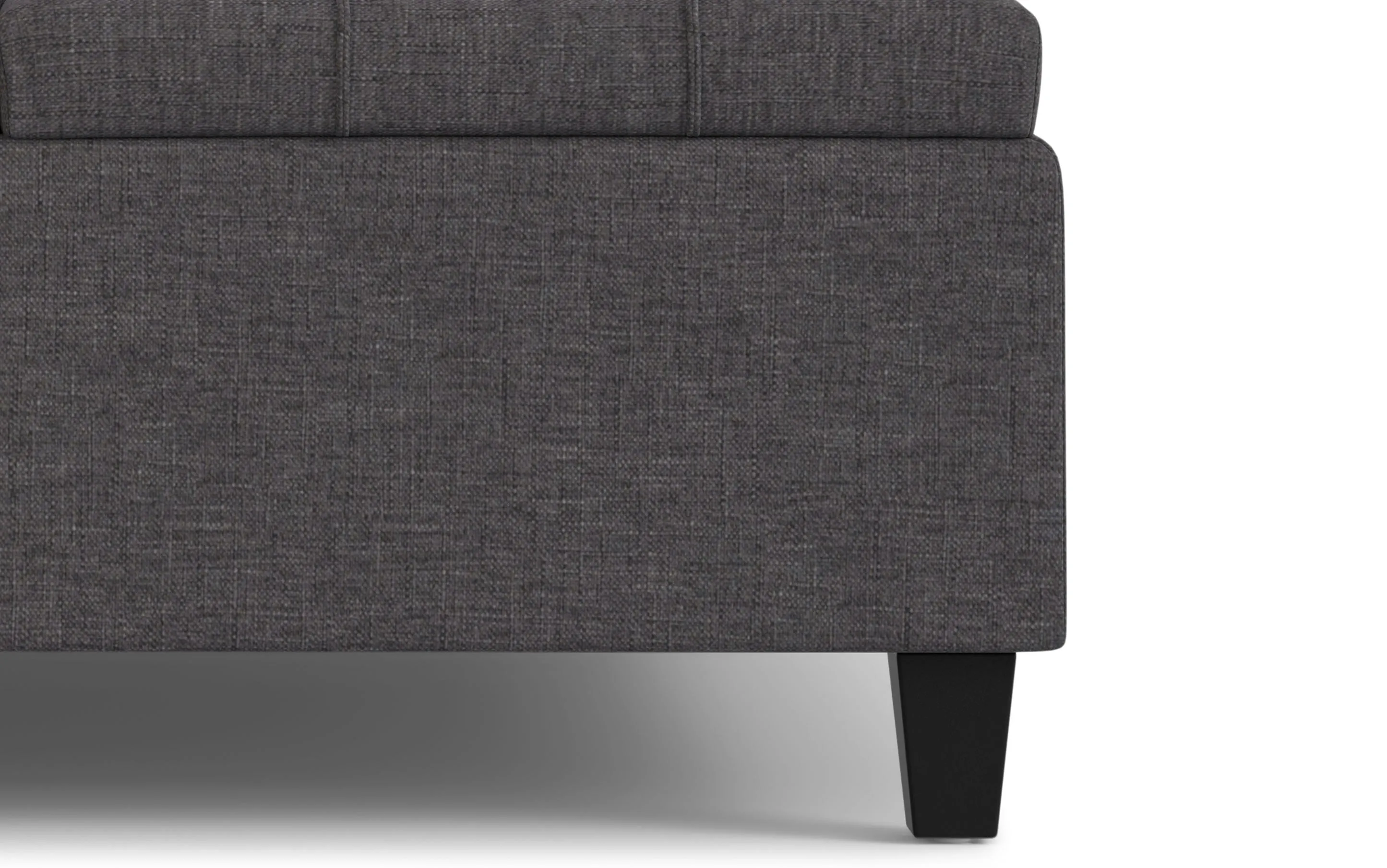 Harrison Large Square Coffee Table Storage Ottoman in Linen
