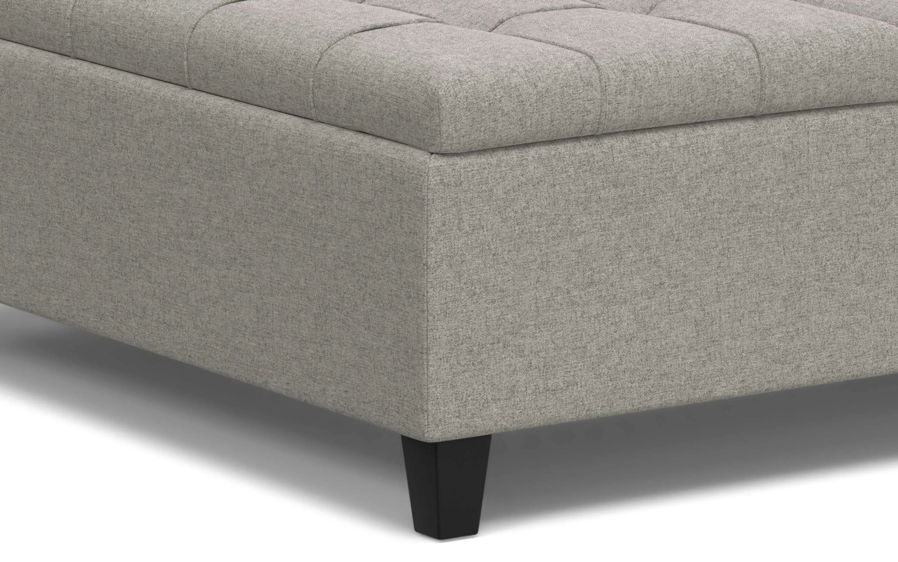 Harrison Large Square Coffee Table Storage Ottoman in Linen