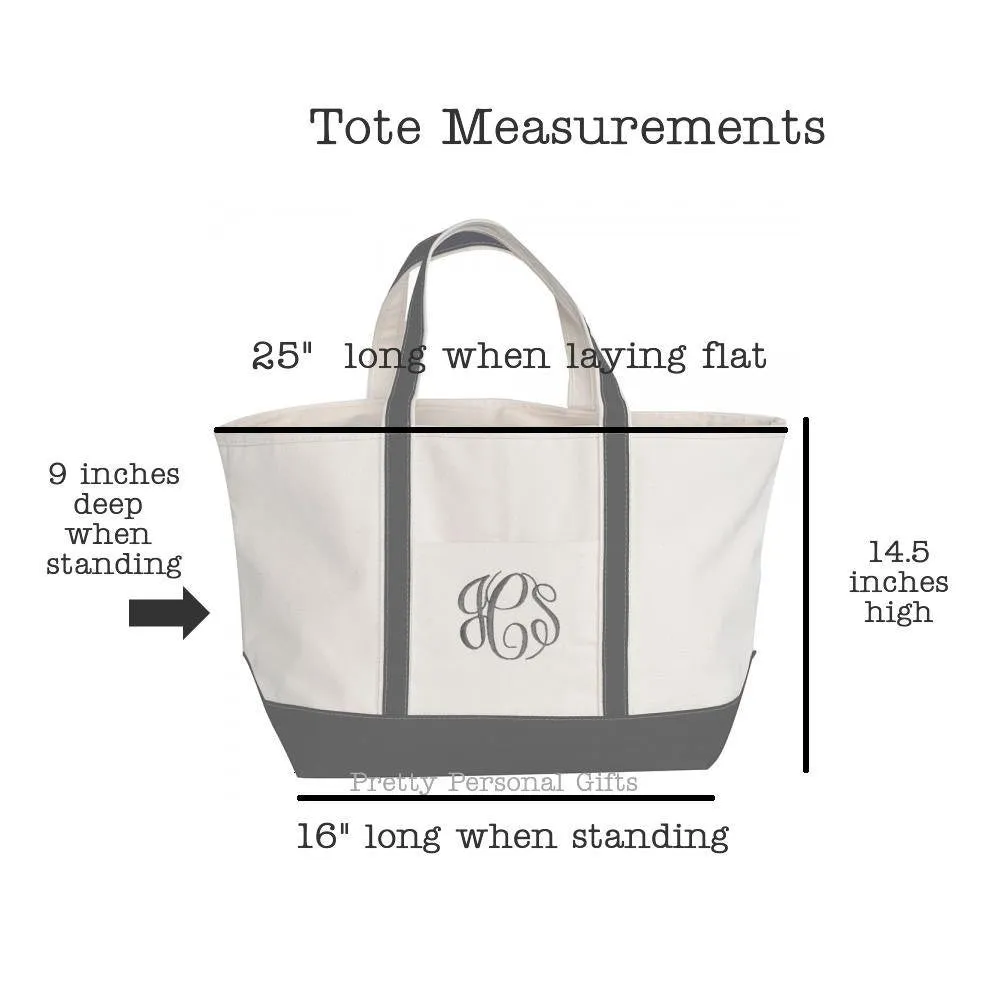 Heavy Canvas Tote Bag with Monogram