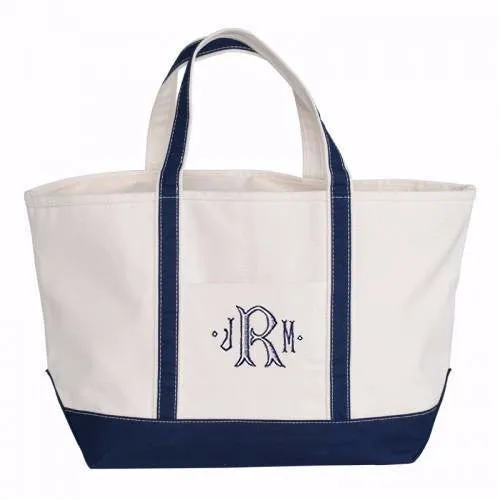 Heavy Canvas Tote Bag with Monogram