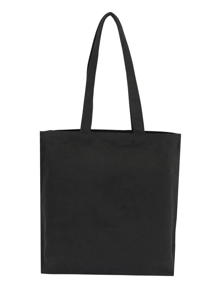 Heavy Cotton / Canvas Bag Tote Black With Bottom Only Plain Bag