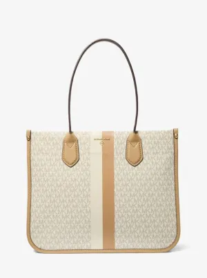 Heidi Large Stripe Signature Logo Tote Bag