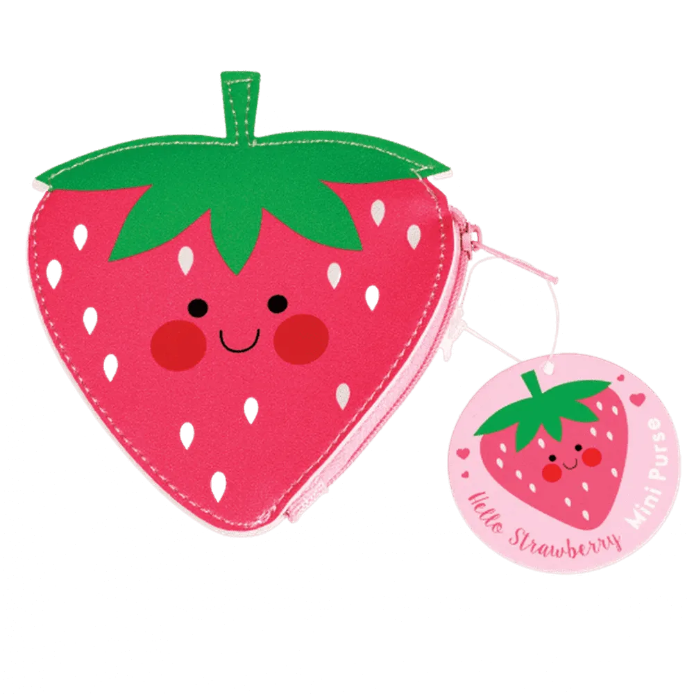 Hello Strawberry Vinyl Purse