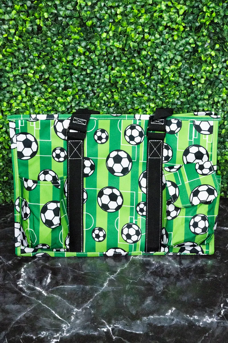 Here For The Goals Utility Tote with Black Trim