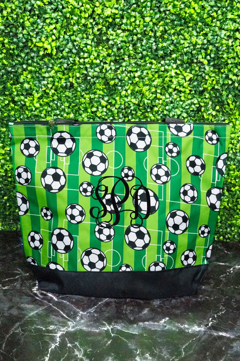 Here For The Goals with Black Trim Tote Bag