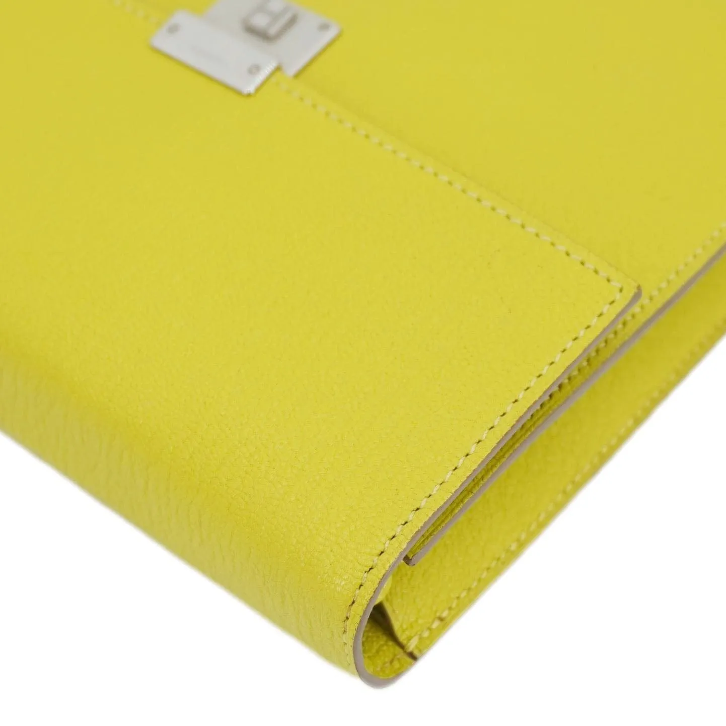 HERMES Clic 16 Epsom Leather Wallet on Strap Crossbody Bag Lime