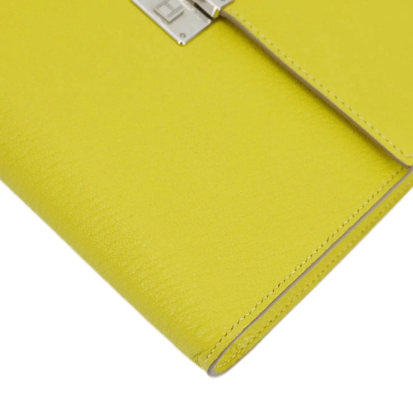 HERMES Clic 16 Epsom Leather Wallet on Strap Crossbody Bag Lime