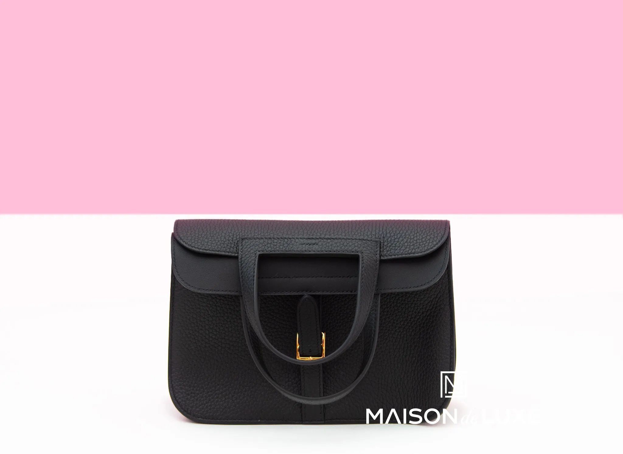 Hermes Halzan 25 Black Clemence