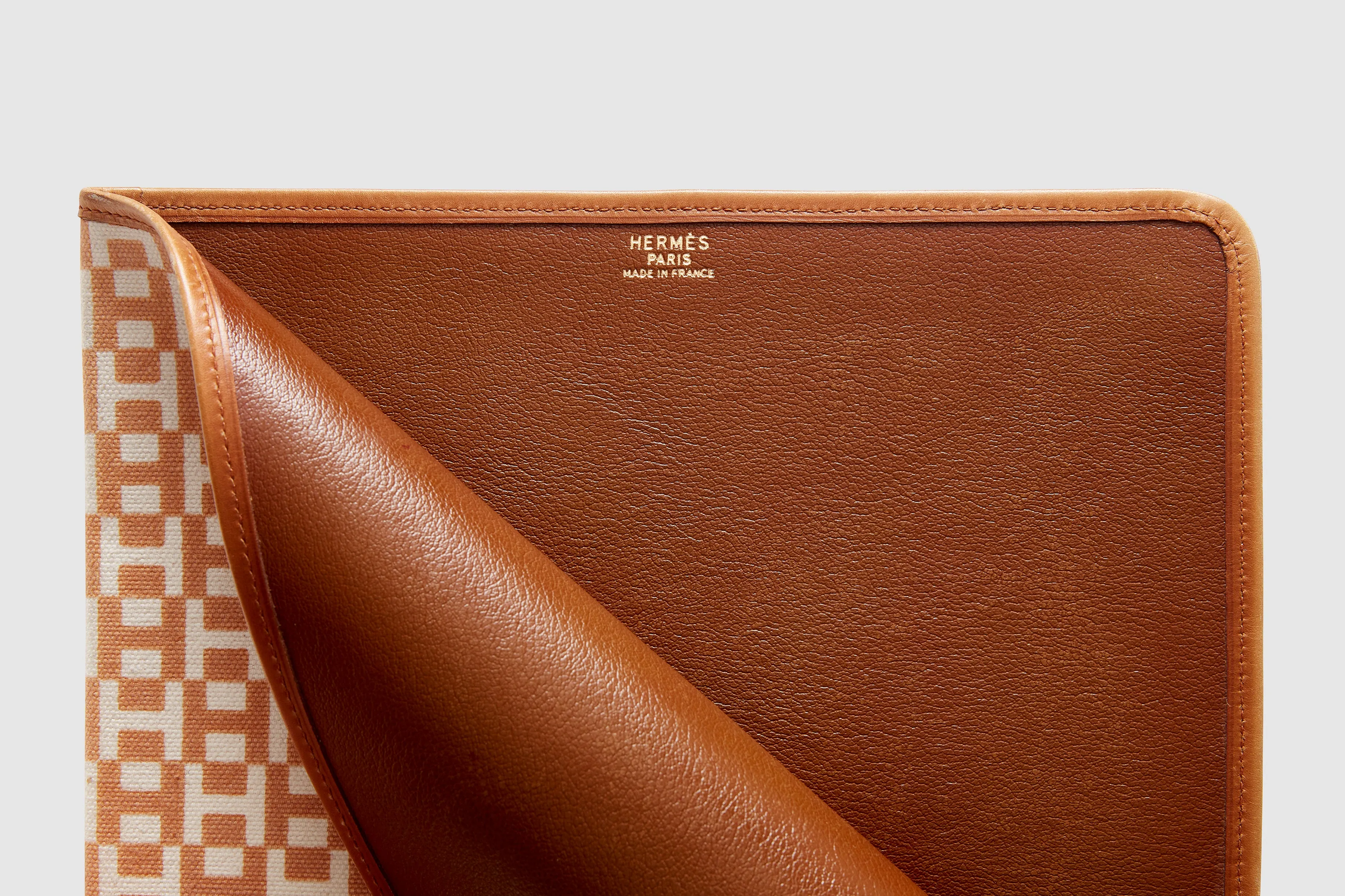 Hermès Printed Monogram & Leather Folio
