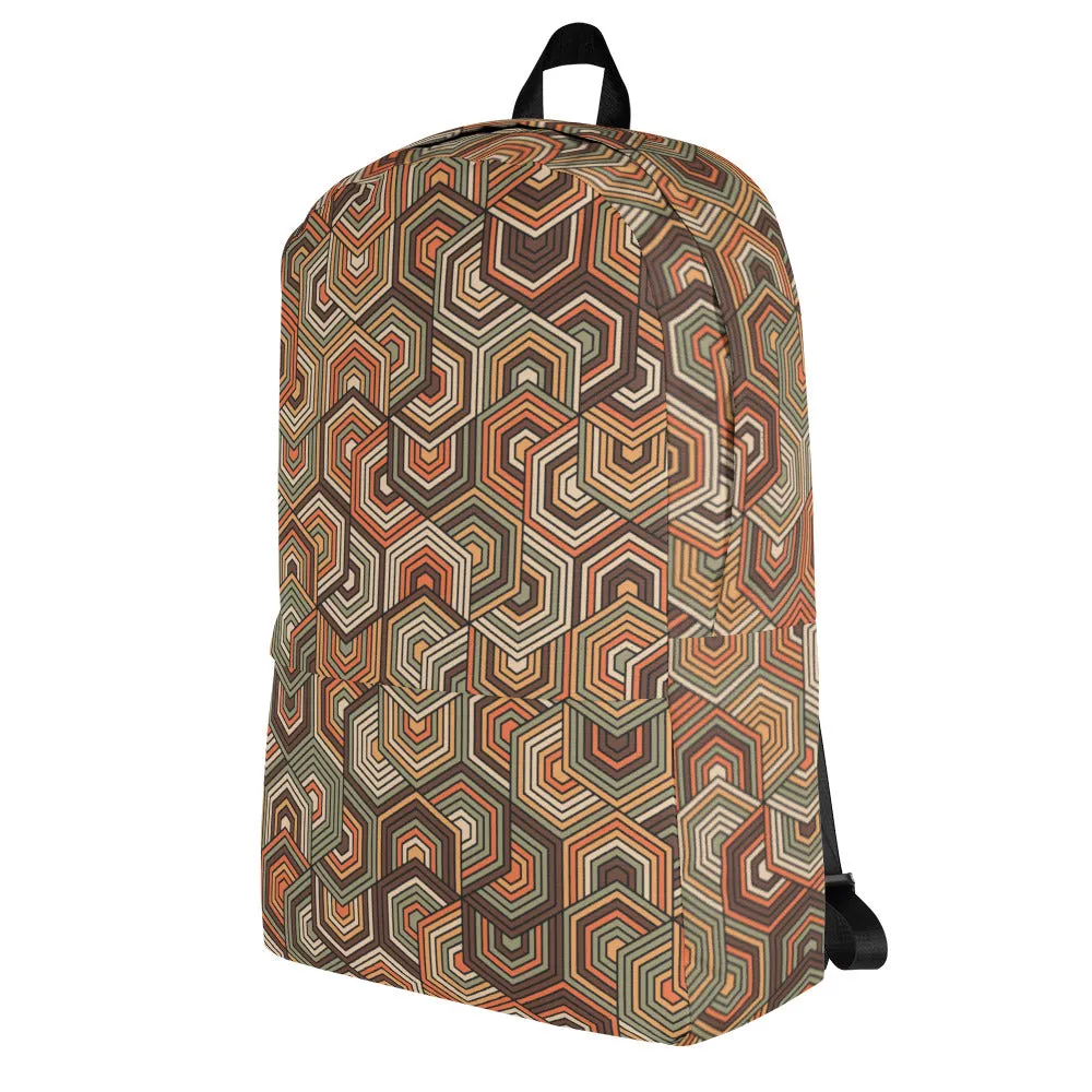 Hexagonal Retro - Sustainably Made Backpack