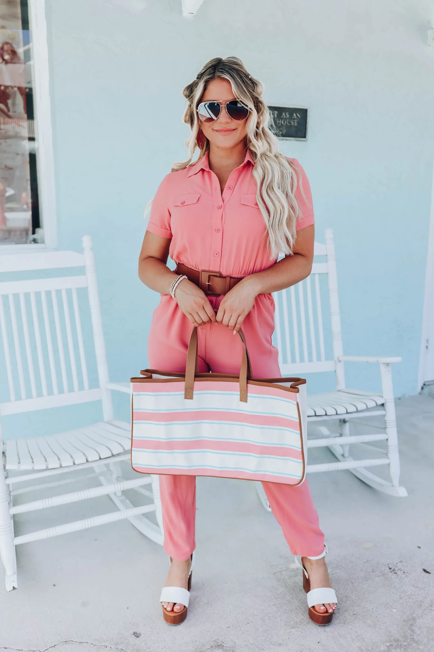 Hit The Road Stripe Tote