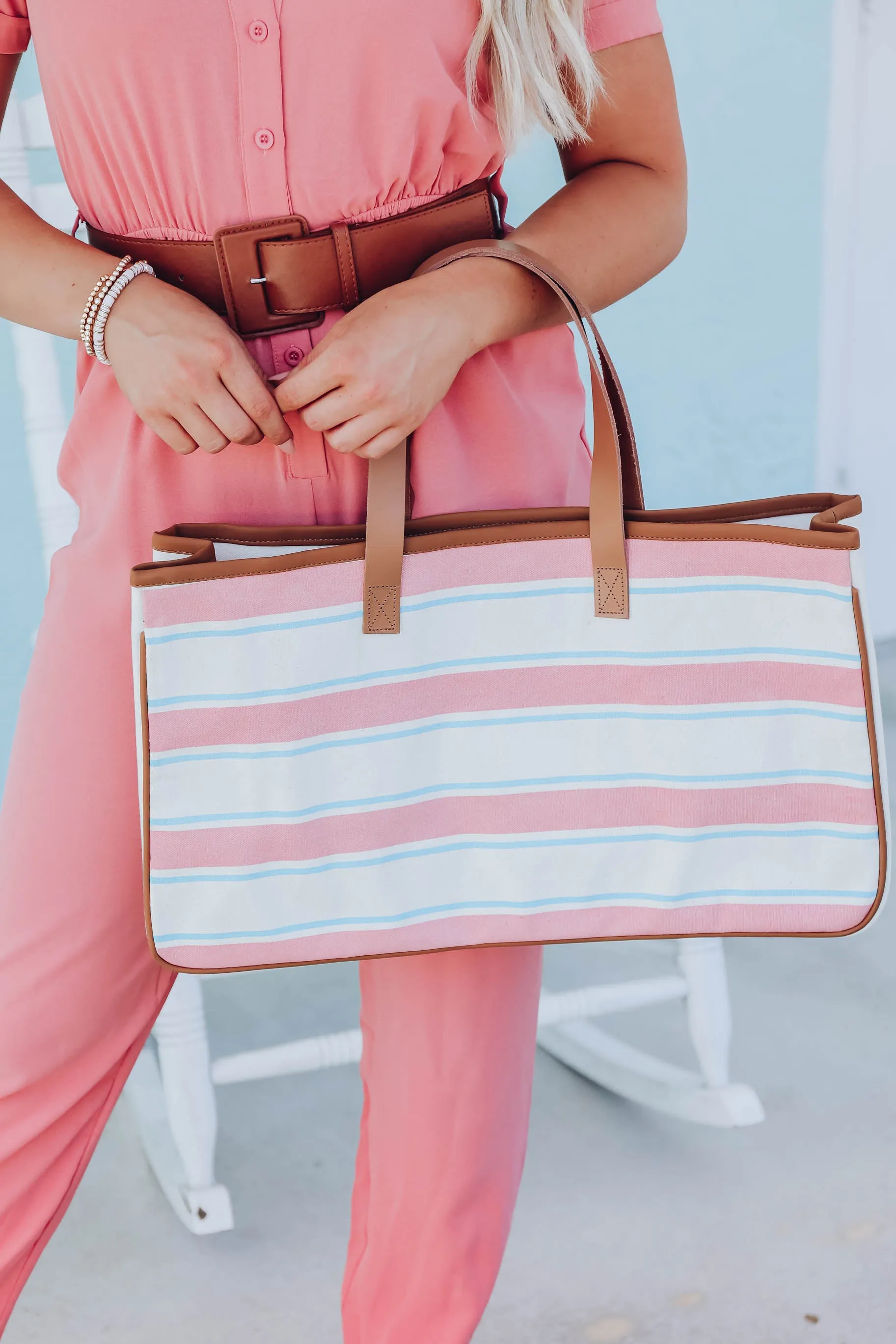 Hit The Road Stripe Tote