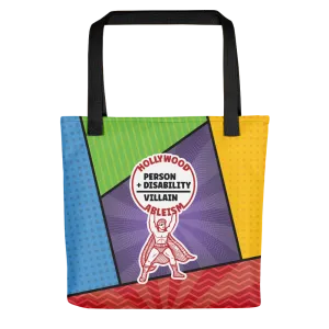 Hollywood Ableism: Person   Disability = Villain (Tote Bag Comic Pattern)