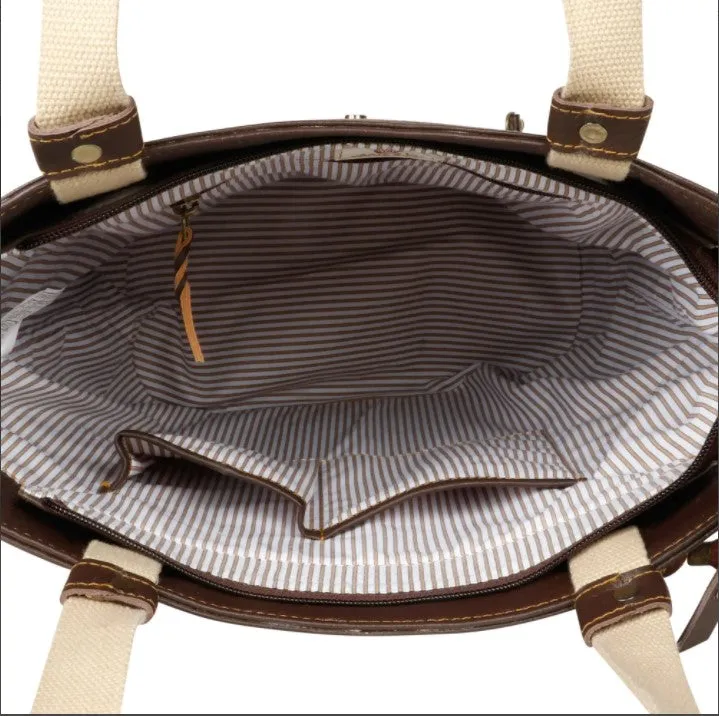 Horse Head Equestrian Leather Tote Bag