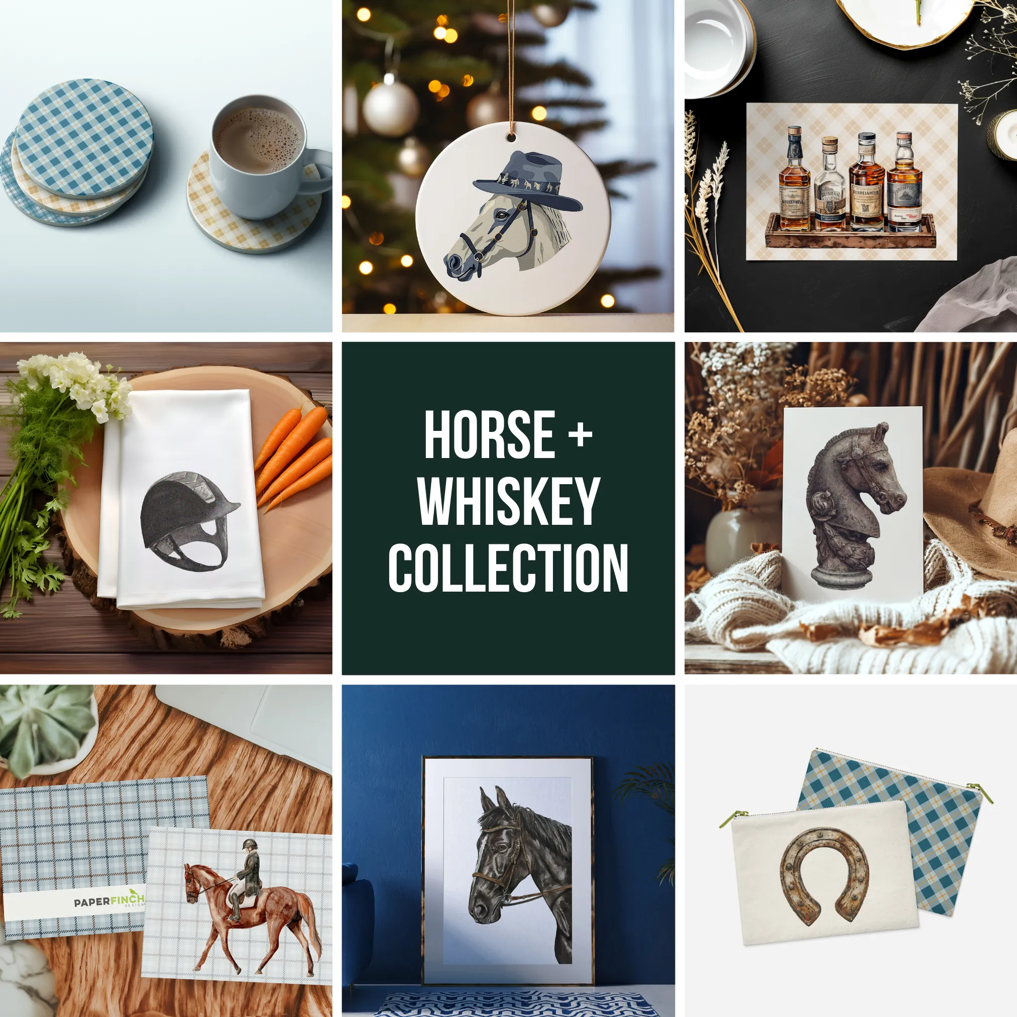 Horse Sticker - Whimsical White Horse Wearing a Blue Cowboy Hat, Fun Vinyl Decal for Your Home or Gift for Equestrians | Horse   Whiskey Collection