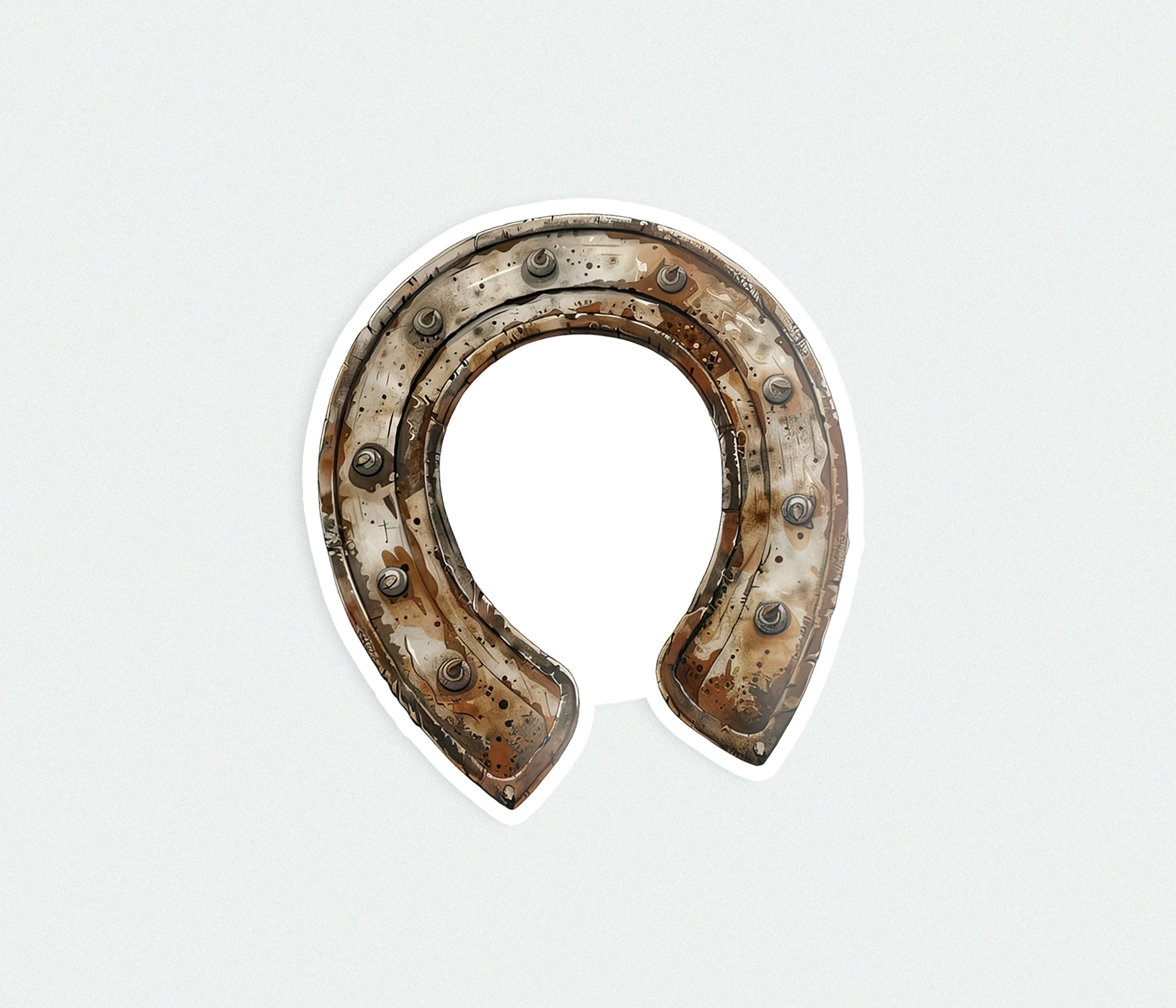 Horseshoe Sticker - Stylish Bronze Lucky Horseshoe Vinyl, Perfect for Customizing Your Gear! A Fun Gift for Equestrian Fans! | Horse   Whiskey Collection