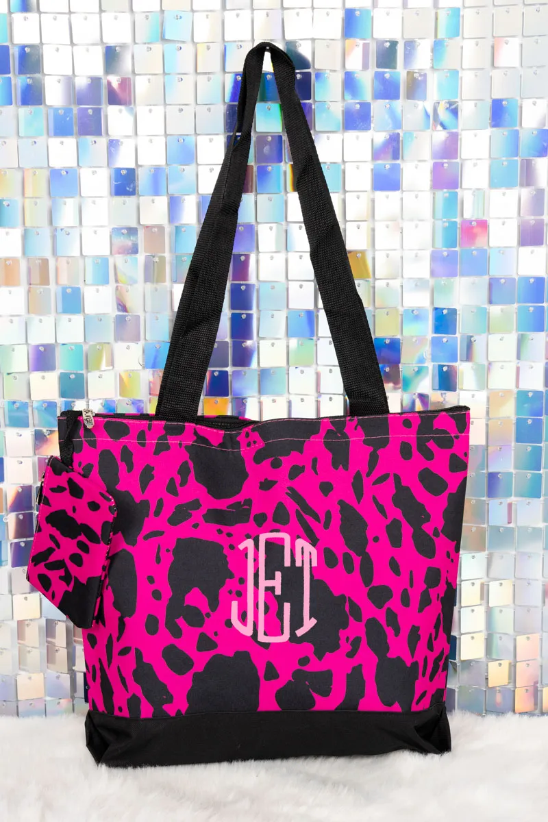 Hot Pink Milkin' It with Black Trim Tote Bag