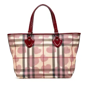 House Check Coated Canvas Hearts Gracie Tote