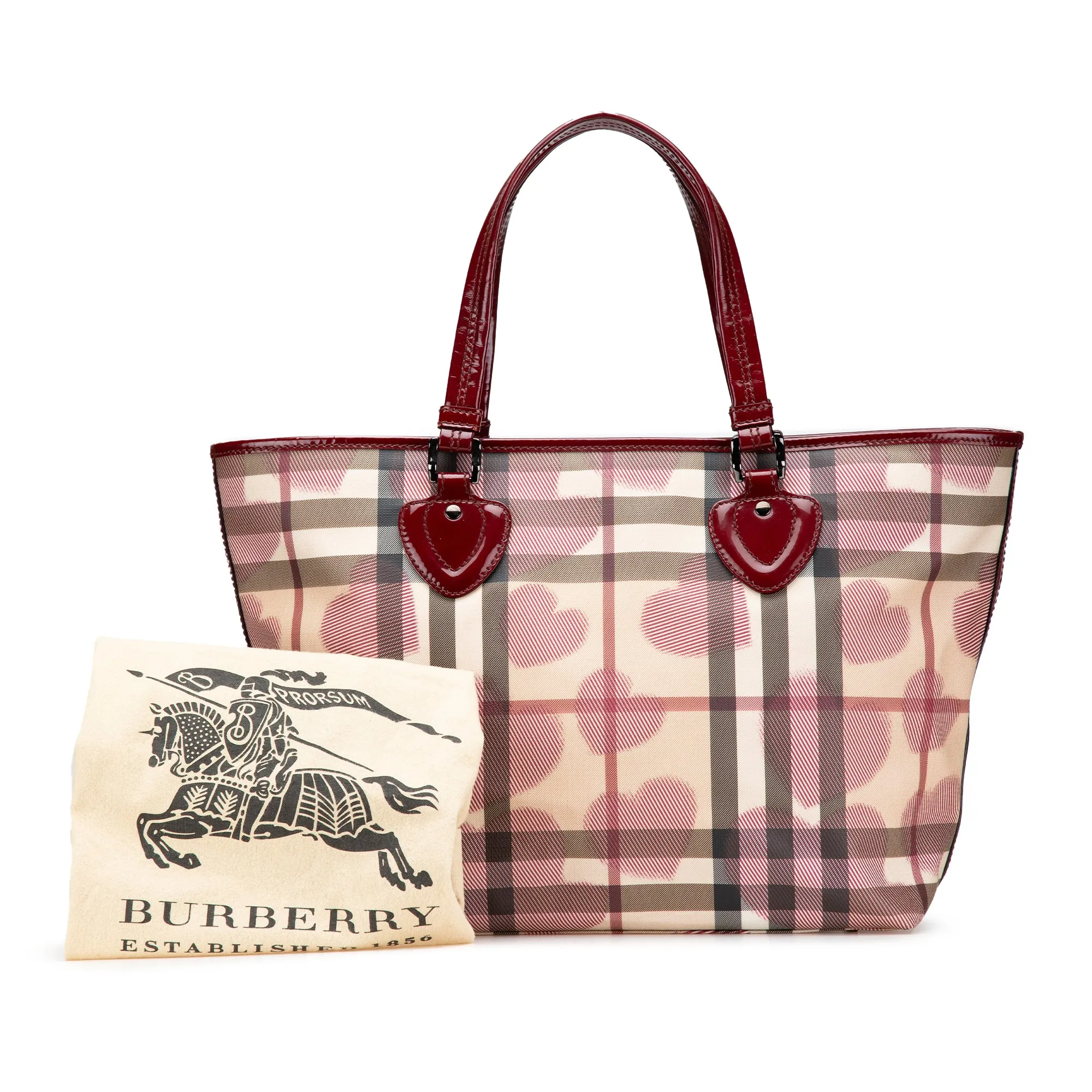 House Check Coated Canvas Hearts Gracie Tote