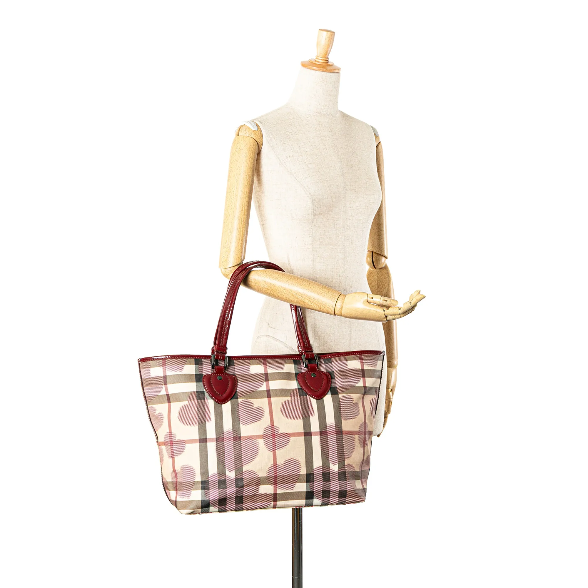 House Check Coated Canvas Hearts Gracie Tote
