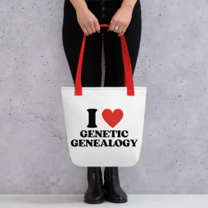 I Love Genetic Genealogy Tote bag