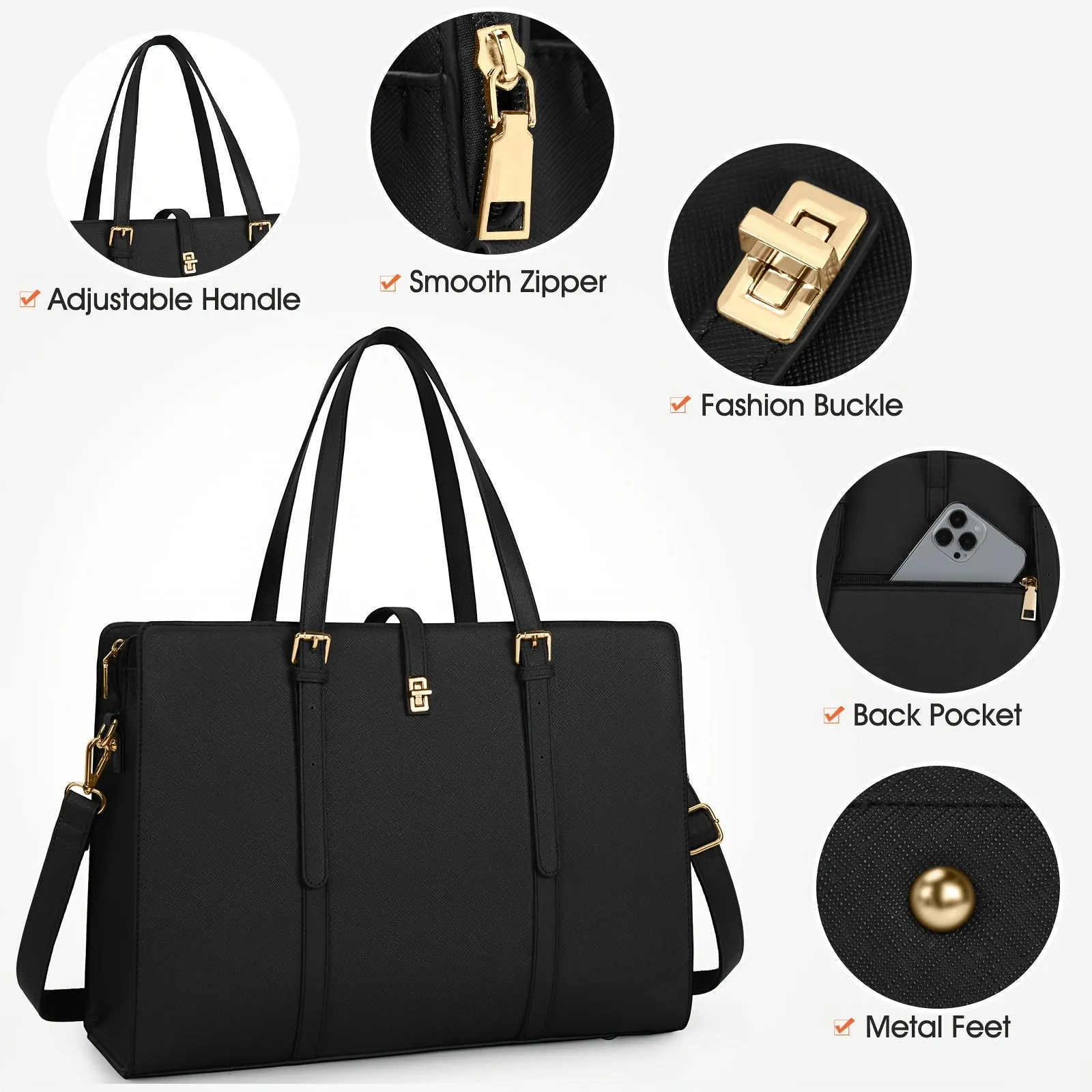 IGOLUMON Laptop Bag Waterproof Work Shoulder Bag