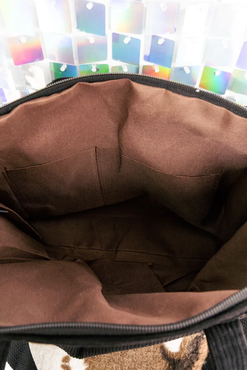 In The Moment Black Corduroy Pocket Tote