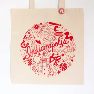 Indianapolis Indiana tote bag, Indianapolis icons souvenir, Indianapolis gift idea