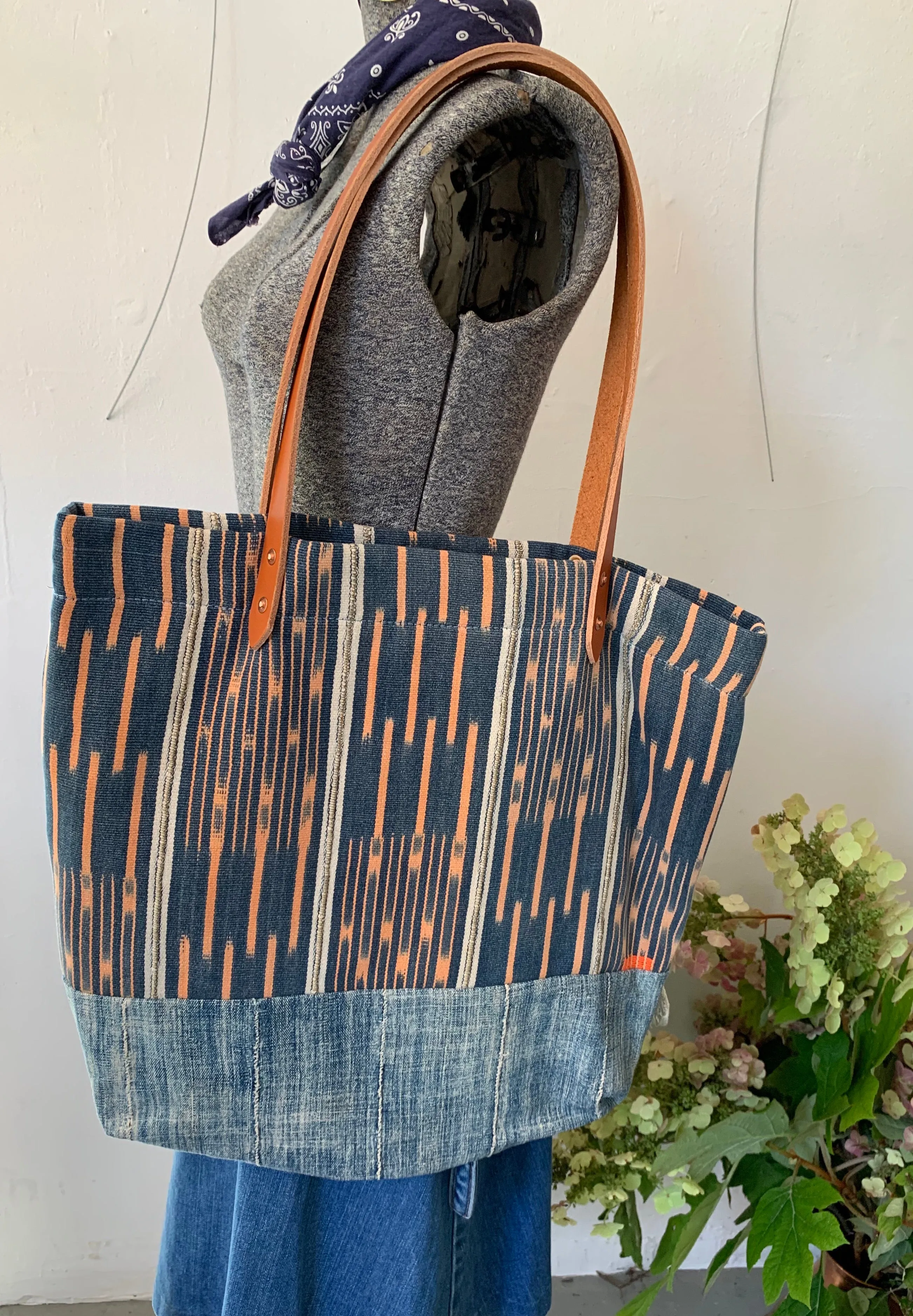 Indigo Ikat Tote