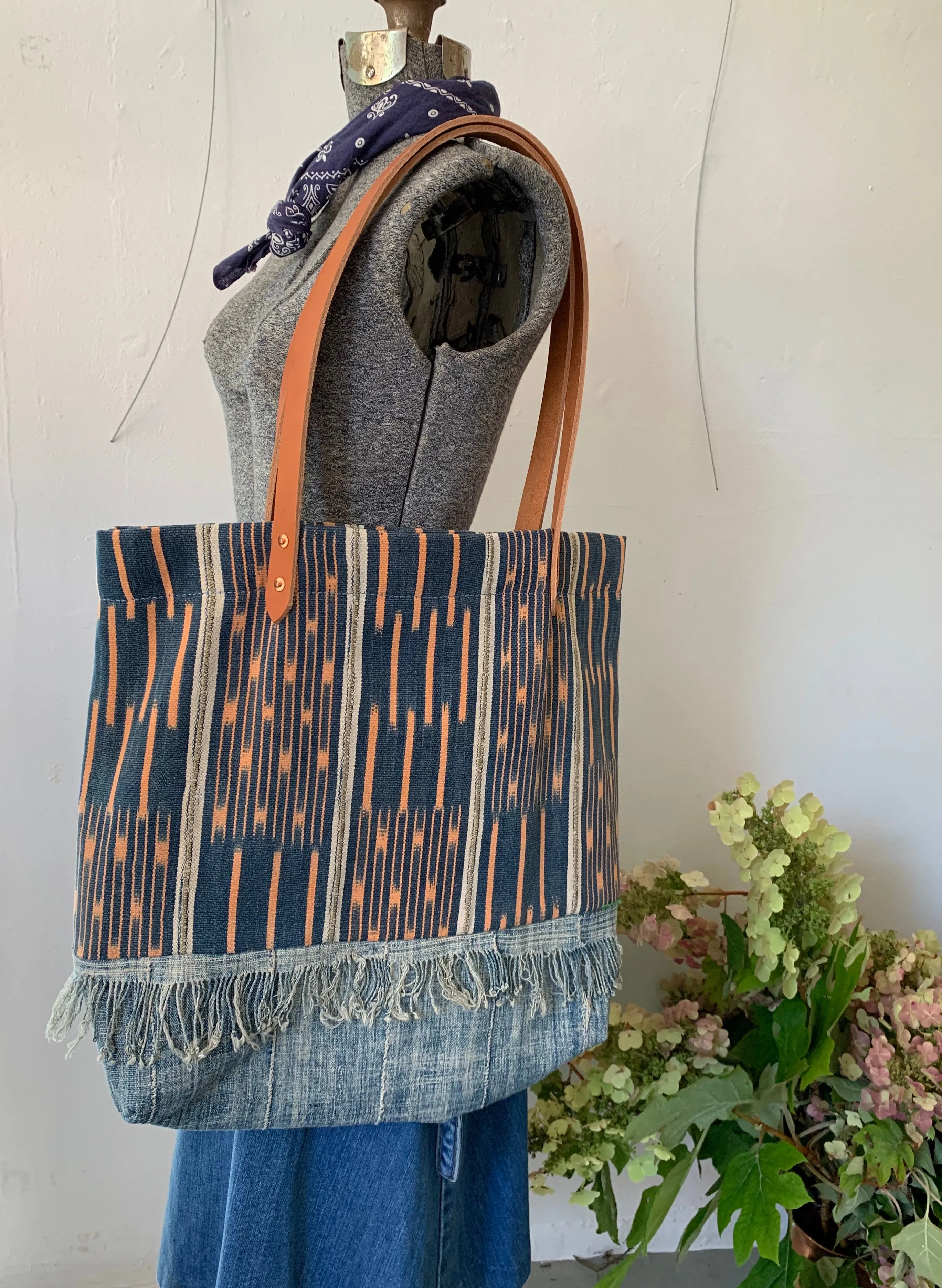 Indigo Ikat Tote