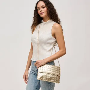 Ivy Woven Clutch: Gold