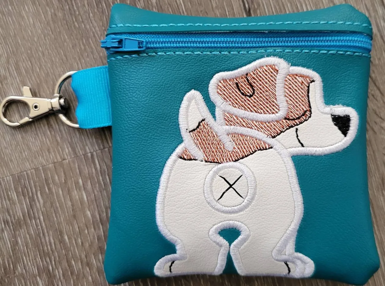 Jack Russell Terrier Poop Bag Pouch - gift for dog lover - Zippered poop bag holder-  Gift for Dog Walker - veterinarian - dog groomer
