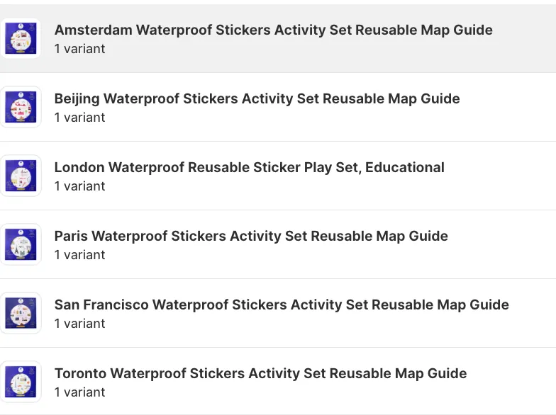 Jaq Jaq Bird Little World Travelers Reusable Sticker Set - Explore Global Cities