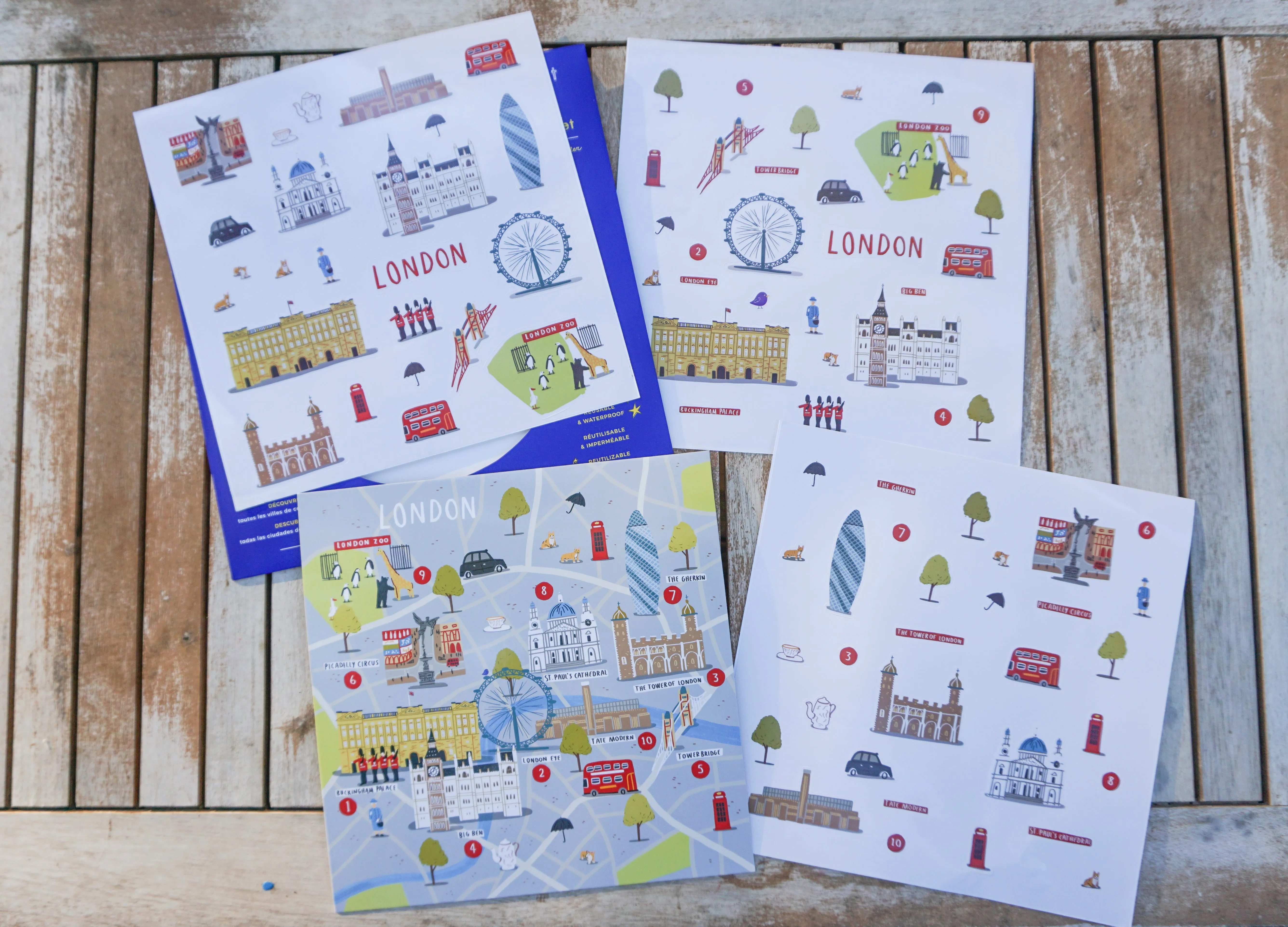 Jaq Jaq Bird Little World Travelers Reusable Sticker Set - Explore Global Cities