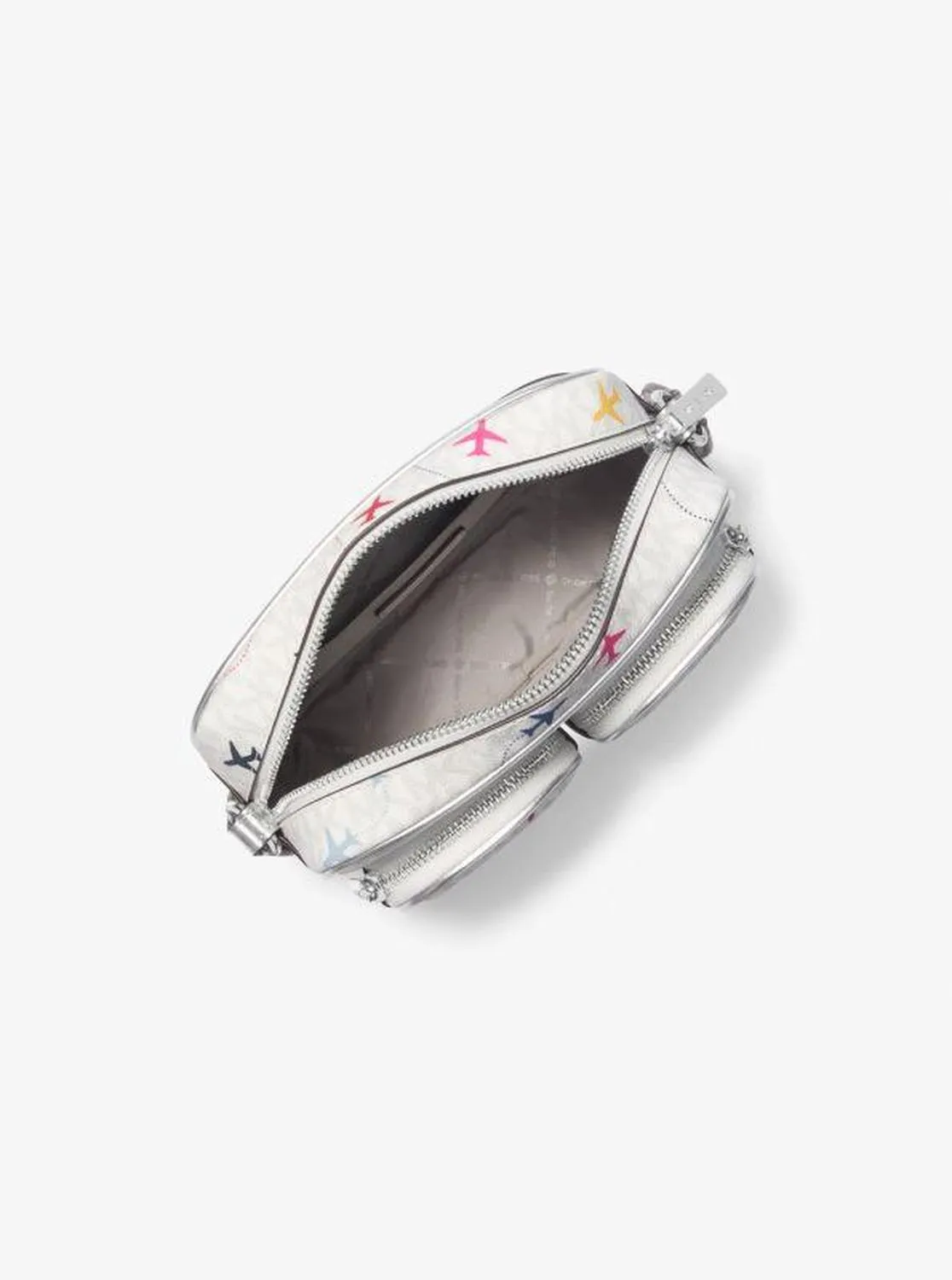 Jet Set Large Printed Signature Logo Crossbody Bag