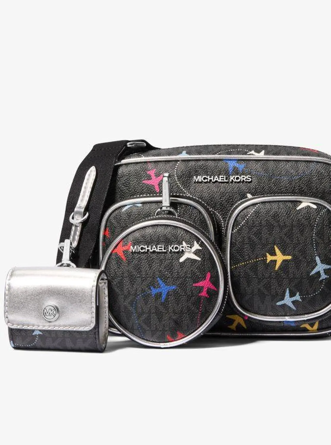 Jet Set Large Printed Signature Logo Crossbody Bag