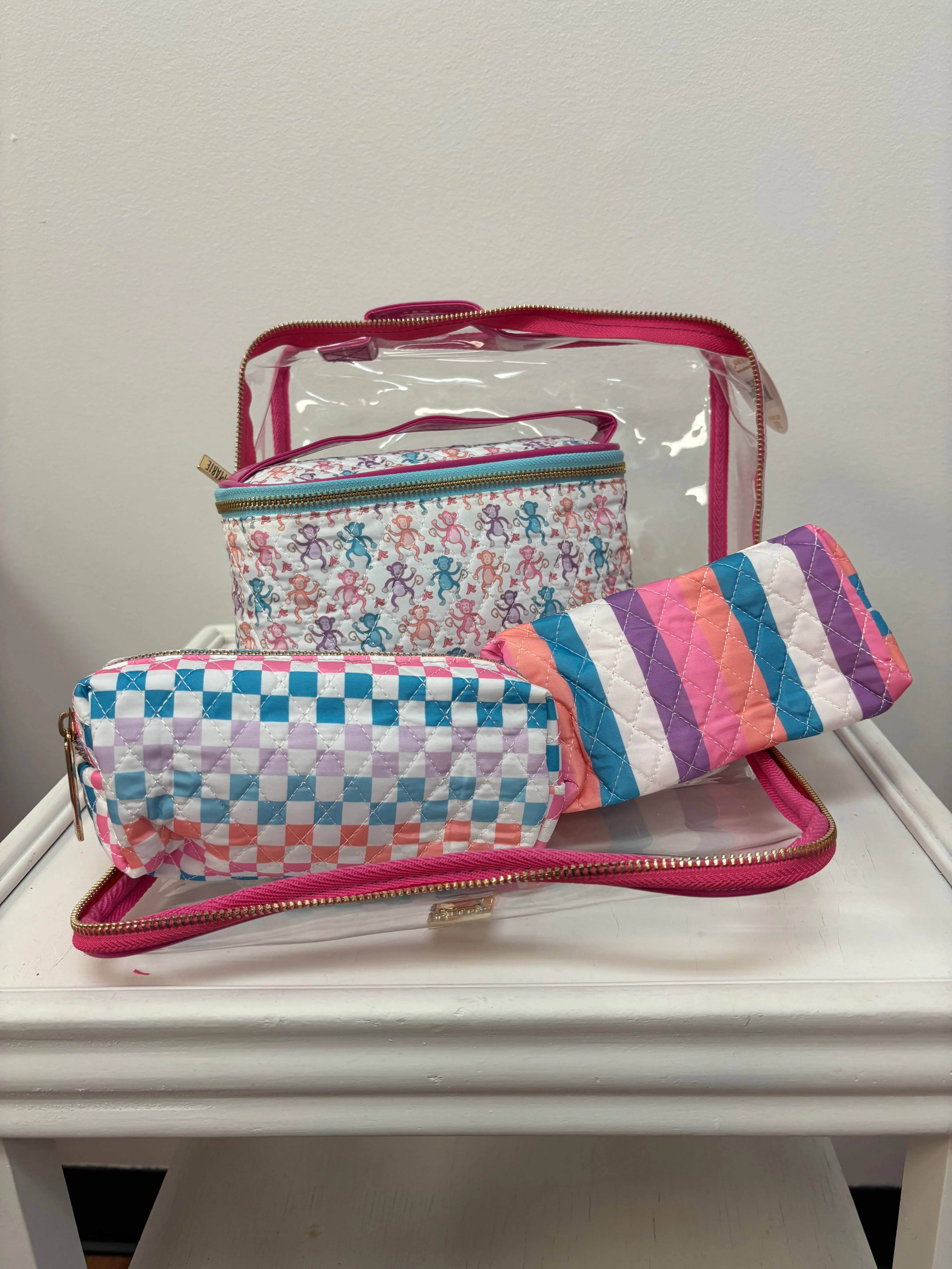 JM Girls BaNaNa Clear Toiletry Bag with Inserts
