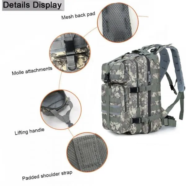 Jungle camouflage Outdoor Military Rucksacks 1000D Nylon 30L Waterproof Tactical backpack Sports Camping Hiking Trekking Fishing Hunting Bags