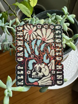 Keep Growing Glitter Sticker