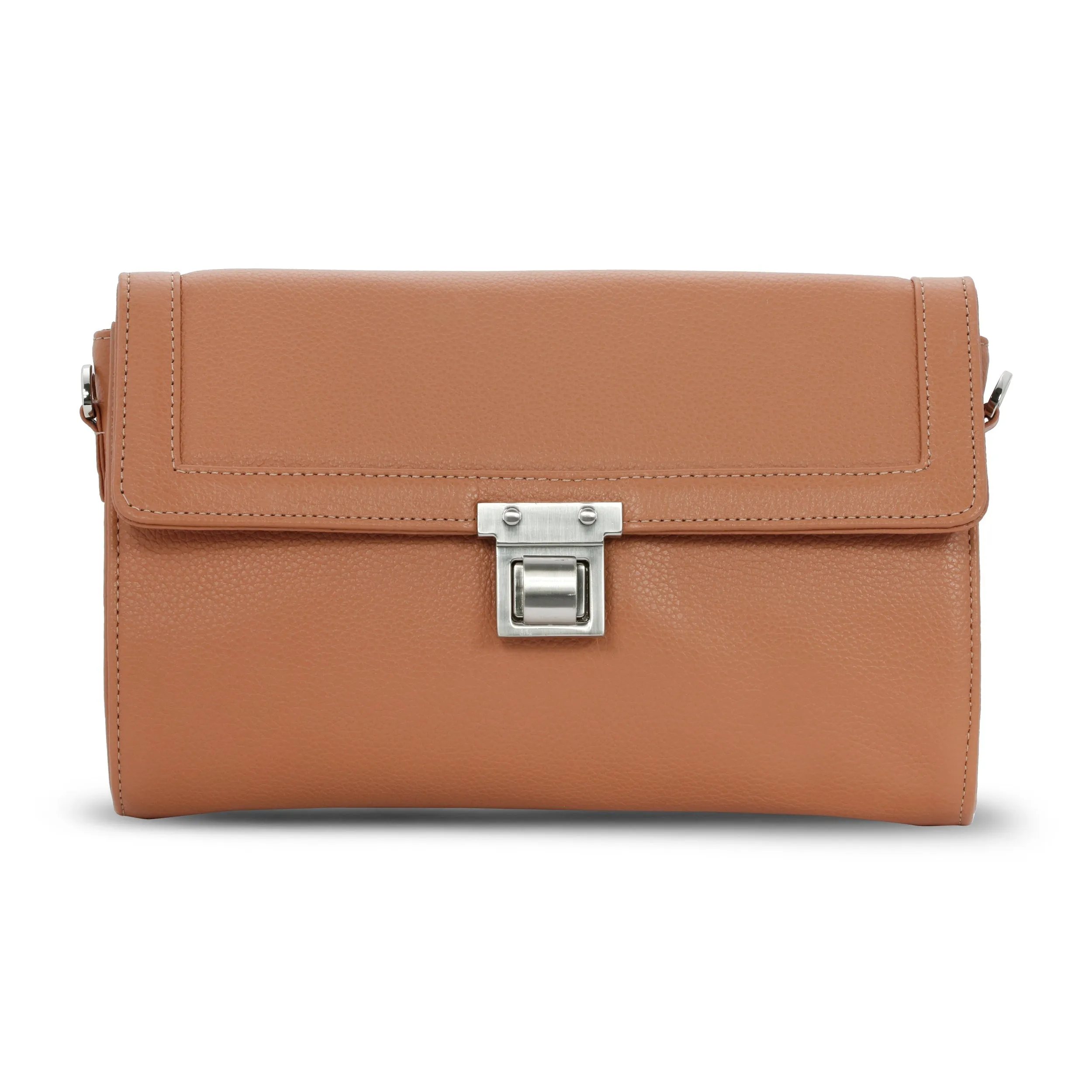 Kelly Shoulder Crossbody -Tan Pebble