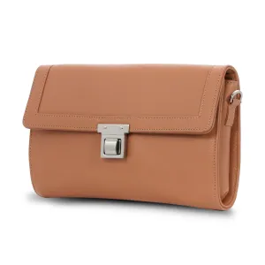 Kelly Shoulder Crossbody -Tan Pebble