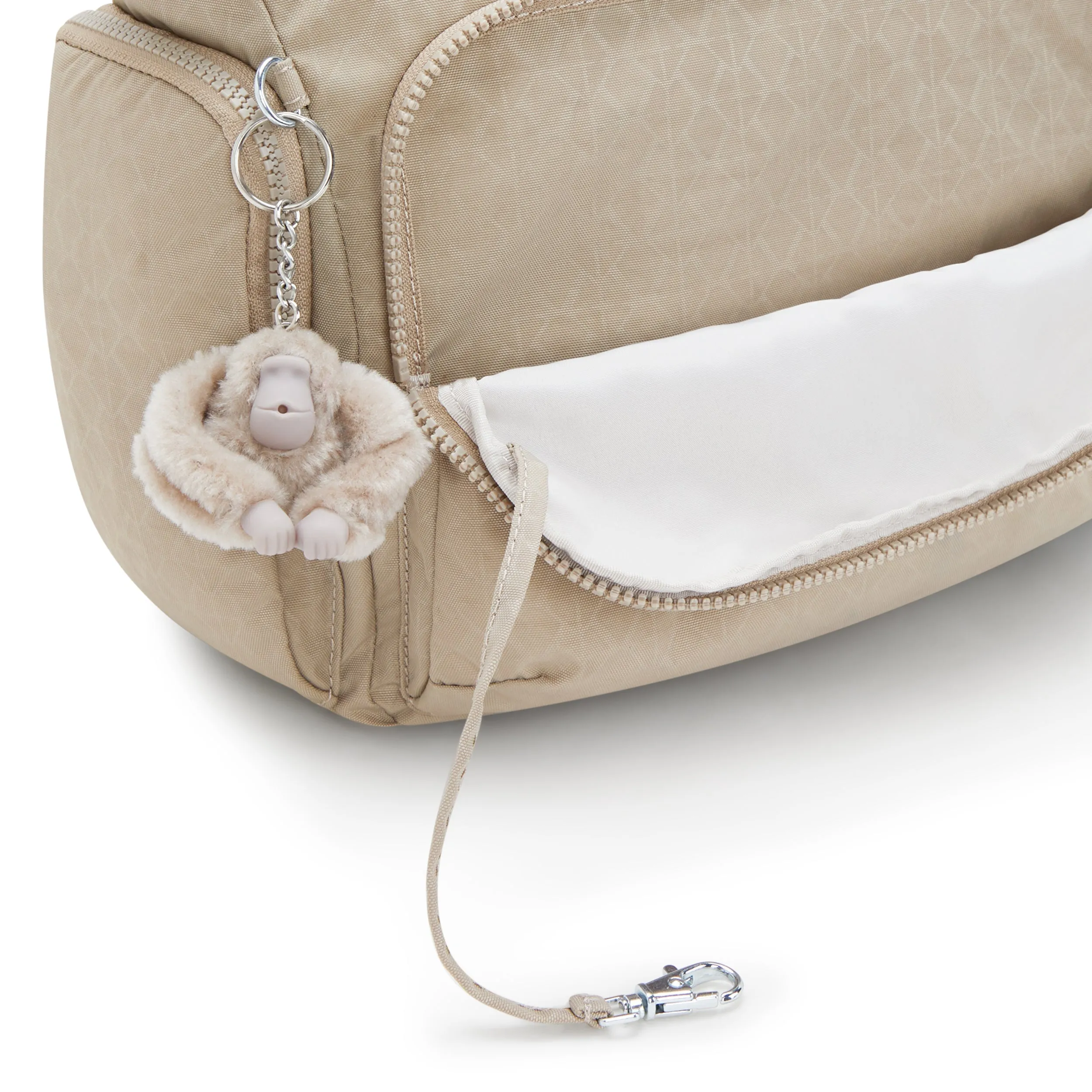 Kipling Gabb Signature Beige Embossed Large Crossbody Bag I3945-96A
