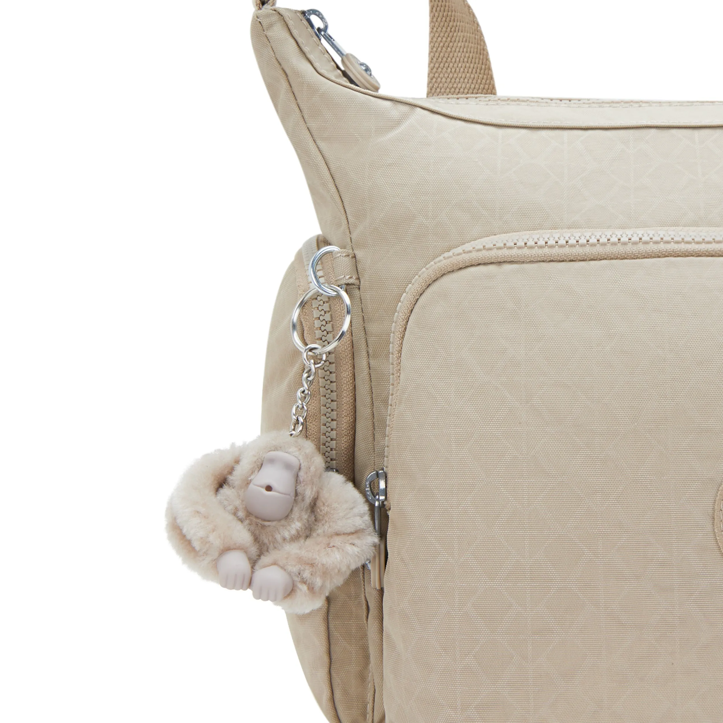 Kipling Gabb Signature Beige Embossed Large Crossbody Bag I3945-96A