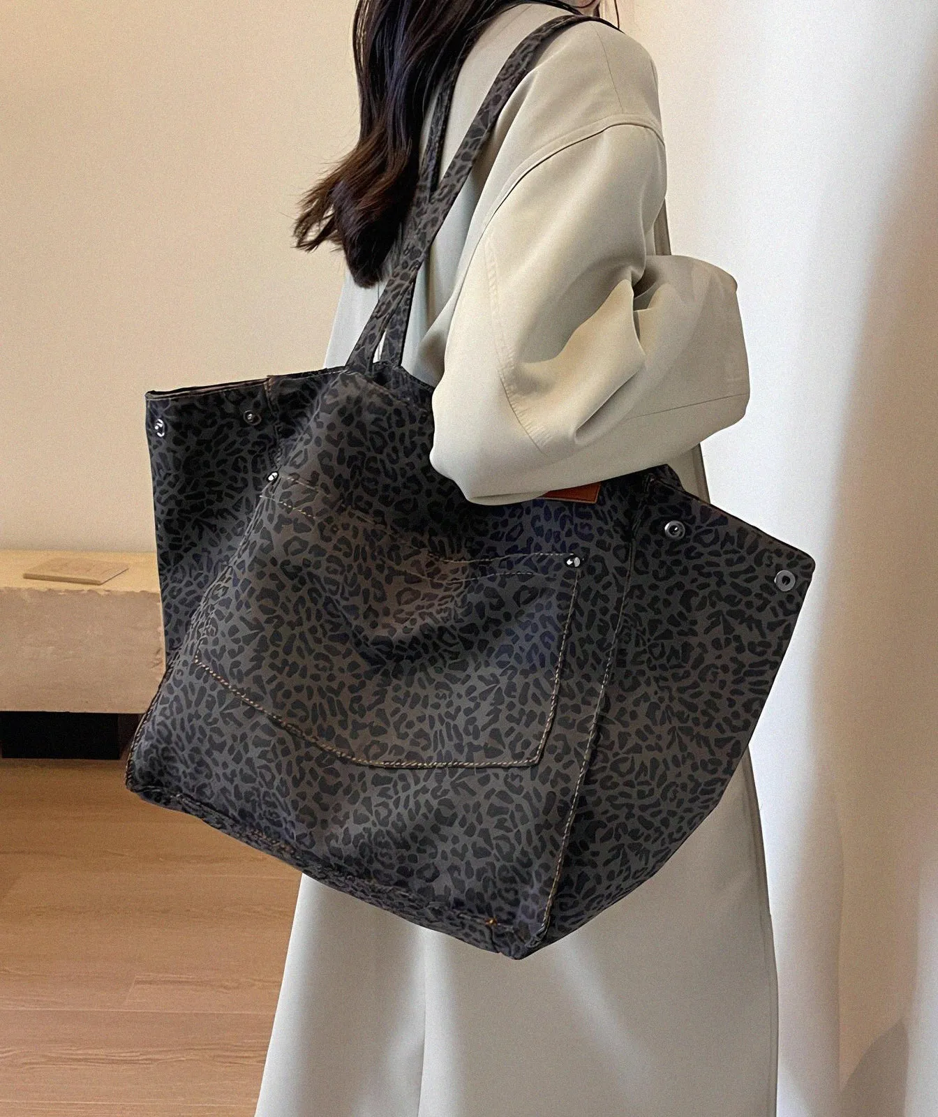 Kitty's Wild Leopard Canvas Tote