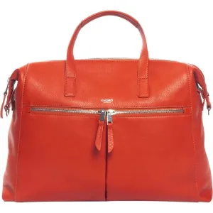 Knomo Audley Carrying Case (Tote) for 14 Notebook - Lava - Full Grain Leather, Nylon Strap, Nickel - Shoulder Strap - 10.9 Height x 15.2 Width x 4.5 Depth