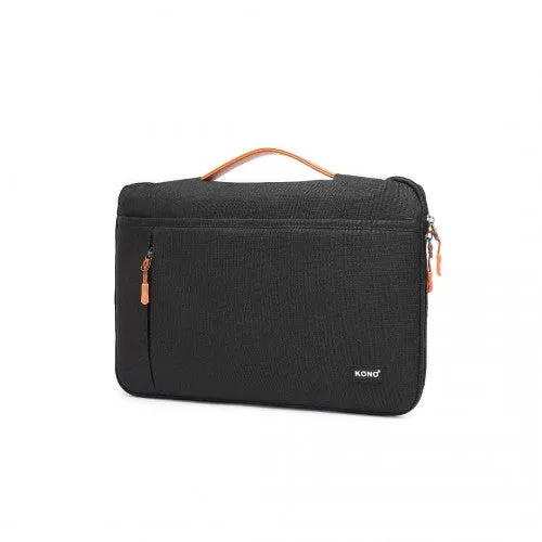 Kono Streamline Water-Resistant Medium Laptop Sleeve With Velvety Interior - Black