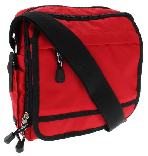 LA NORTH/SOUTH TOP ZIP SHOULDER BAG/CROSS BODY RED
