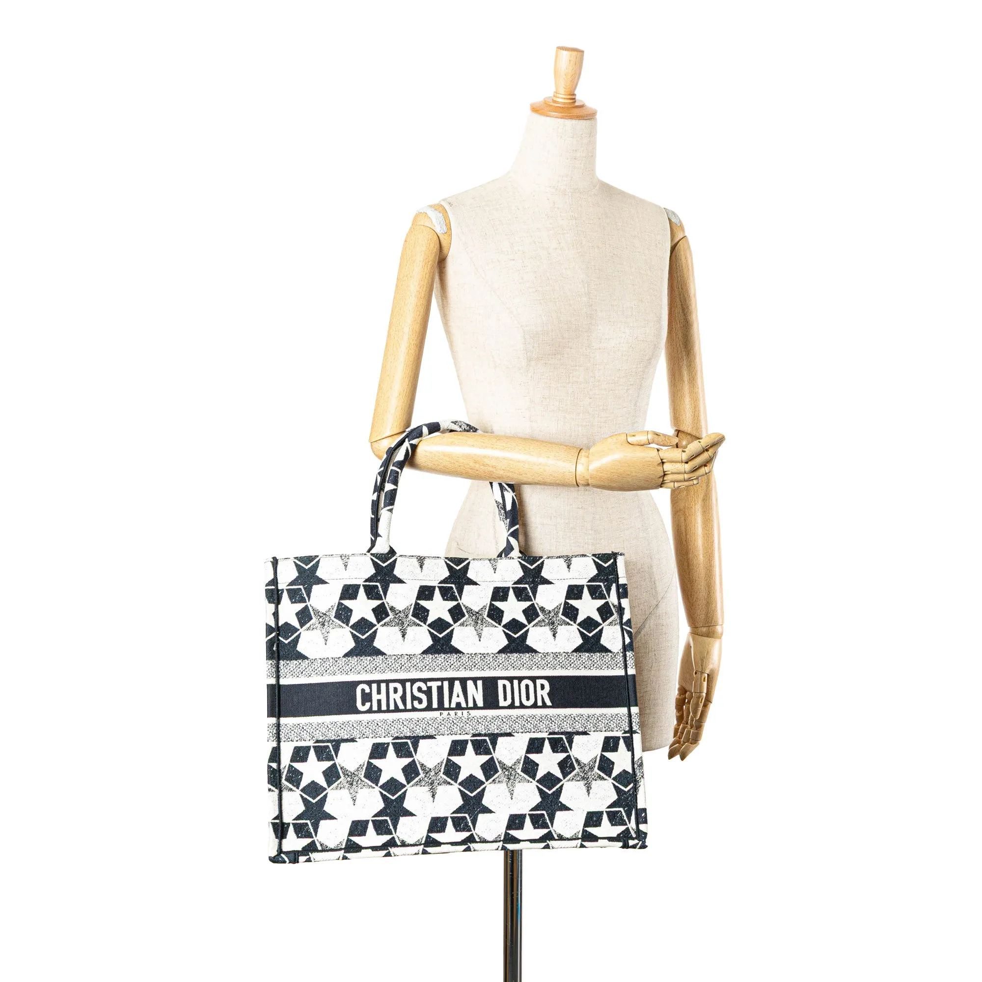 Large Canvas Embroidered Lucky Star Book Tote