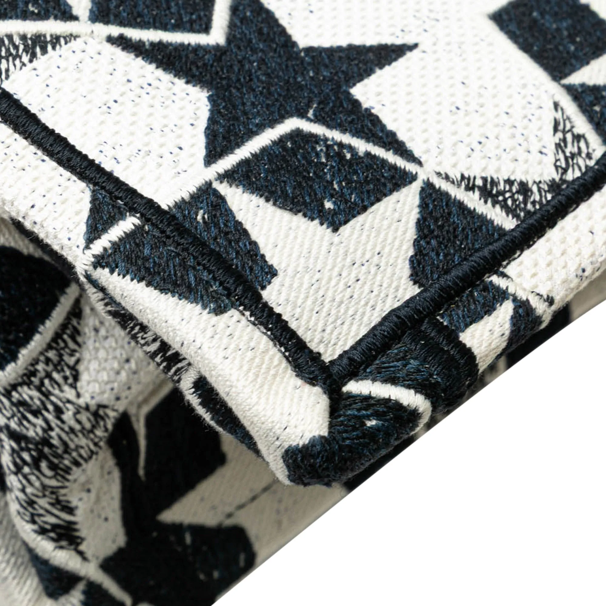 Large Canvas Embroidered Lucky Star Book Tote