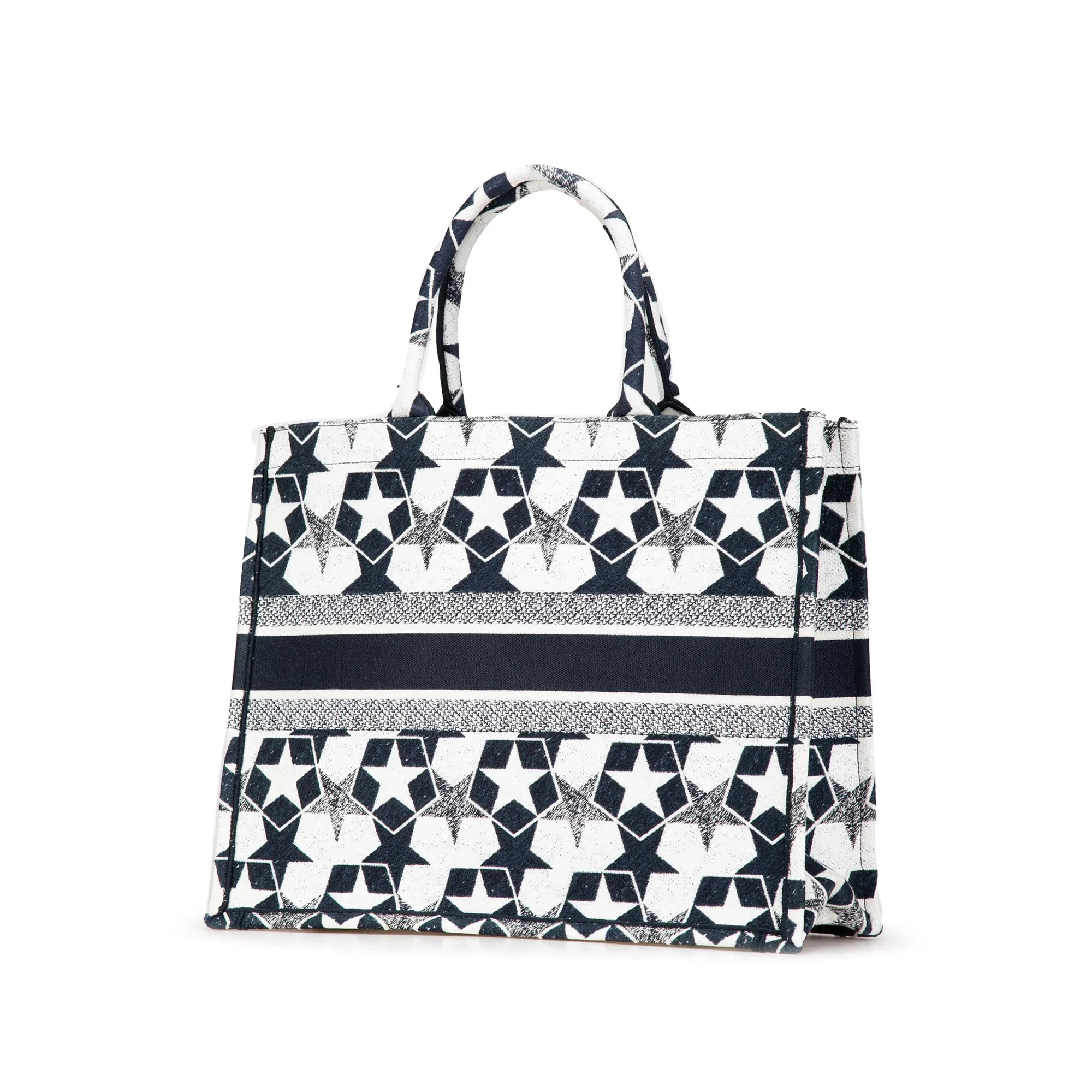 Large Canvas Embroidered Lucky Star Book Tote